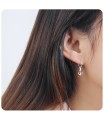 CZ Silver Hoop Earring HO-1659